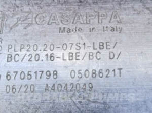 Pompa hydrauliczna zębata dwusekcyjna Casappa  67051798  PLP20.20-07S1-LBE/BC/20.16-LBE/BC D/FS-EL  0508621T A4042049