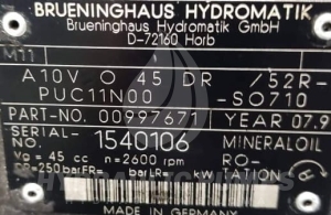 Pompa hydrauliczna tłoczkowa Bosch Rexroth A10VO45DR/52R-PUC11N00 -SO710