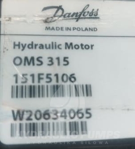 Silnik hydrauliczny Sauer Danfoss  151F5106  OMS315 OMS 315