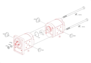 Komplet uszczelnień zestaw uszczelnień uszczelnienia uszczelki uszczelniacze uszczelnienie  do pompy hydraulicznej  do pomp hydraulicznych Bosch Rexroth   0510768049  0 510 768 049   0510 768 049  AZPGG-22-040/040RCB2020MB 