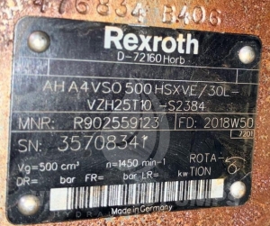 Pompa hydrauliczna zębata tłoczkowa Bosch Rexroth R902559123 AH A4VSO500HSXVE/30L-VZH25T10-S2384     AH A4VS0500HSXVE/30L-VZH25T10-S2384 