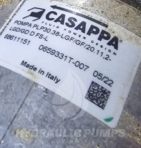 Pompa hydrauliczna zębata dwusekcyjna Casappa 68611151  PLP30.38-LGF/GF/20.11,2-LGD/GD D FS-L    PLP30.38-LGF/GF/20.11.2-LGD/GD D FS-L   PLP30,38-LGF/GF/20.11,2-LGD/GD D FS-L  PLP30,38-LGF/GF/20,11,2-LGD/GD D FS-L
