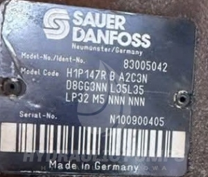 Pompa hydrauliczna tłoczkowa Sauer Danfoss 83005042 H1P147RDAA2C3ND8GG3NNL35L35LP32PNNNNNNN 