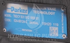 Pompa hydrauliczna łopatkowa Parker Denison Veljan T6DCY B31 B12 1R00 B1     T6DCYB31B121R0B1   024-68124-0