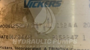 Wkład wkłady cartridge do pompy hydraulicznej pomp hydraulicznych 17 + 11 galonów  17 cm  3 + 11 cm 3  Vickers    2520VQ17A11182AA20     2520VQ 17 A11 182AA 20   -  komplet wkładów