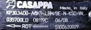 Pompa hydrauliczna zębata Casappa  KP30.34D0-A8K9-LBM/BE-N-KSC-VN   KP30.34D0-A8K9-LBM/BE-N-KSC (TRX)-VNR01 035700CG   035700LD  5100620029  08119C