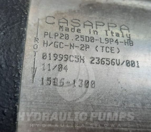 Pompa hydrauliczna zębata Casappa PLP20.25D0-L9P4-HBH/GC-N-2P  (TCE)  01999C5H  23656V/001  1506-1300    PLP20,25D0-L9P4-HBH/GC-N-2P